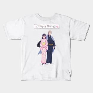 Meine Glückliche Ehe T Hemd Saimori Miyo Kudo Kiyoka Kids T-Shirt